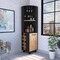 Tuhome Kaia Corner Bar Cabinet, 2 Shelves, 10 Built-in Wine Rack, Door Cabinet, 2 interior Shelves, BK/Pine BWM7764 - alternate 7